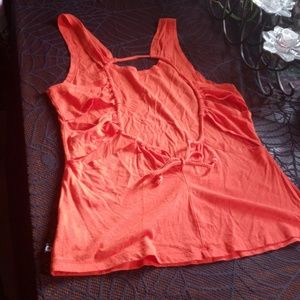 Fabletics Open Back Orange Tank Top Sports Size M